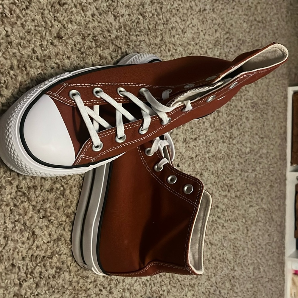 Ritual red high top platform converse in size women’s 10